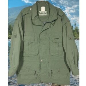 Schöffel Convertible Utility Outdoor Jacket — Army Green Multi-Pocket Field